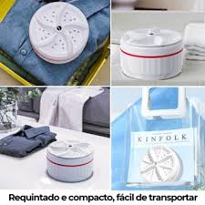 Mini Máquina Lavar Roupas USB Portátil Ultrassônica - Cor Branco